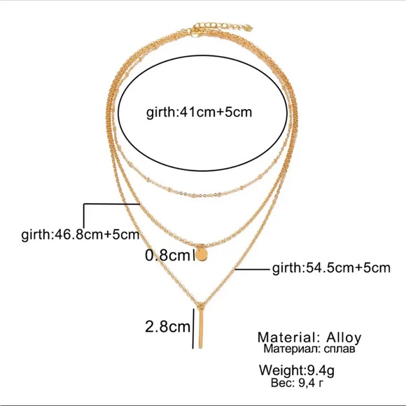 Gold Layered Necklace Set with Minimalist Pendants - Picture 2 of 2